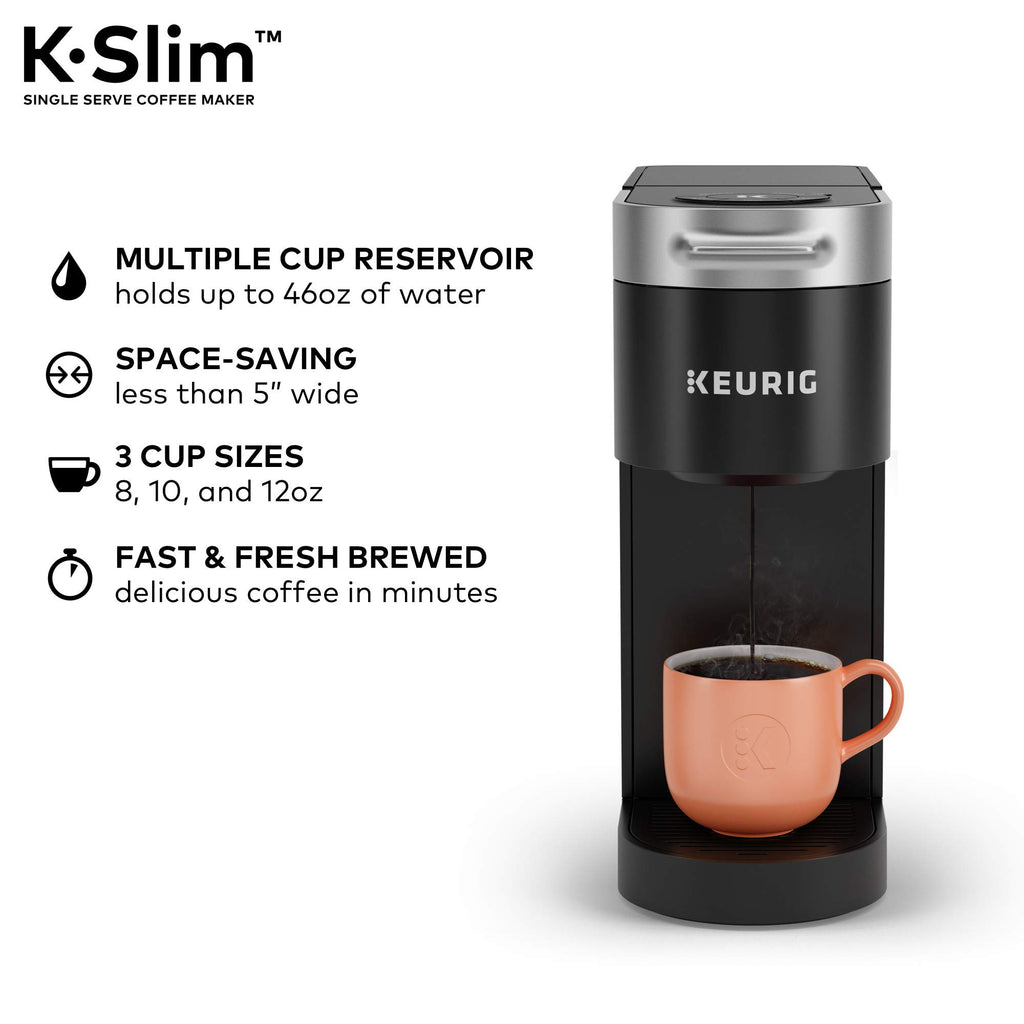Single Serve K-Cup Pod Coffee Maker, 3 Brew Sizes, 46oz Removable Reservoir, Black R79099