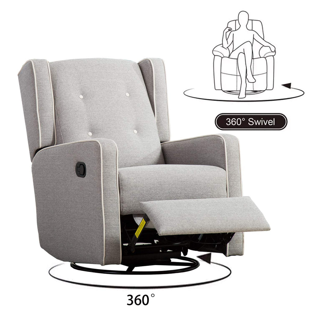Grey Swivel Rocker Recliner Chair N5241