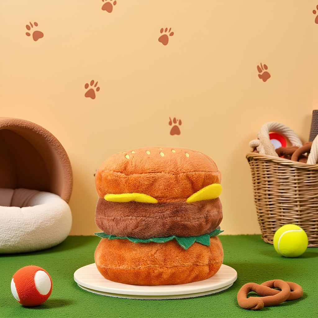 Hamburger Shape Dog Squeaky Toy L17672