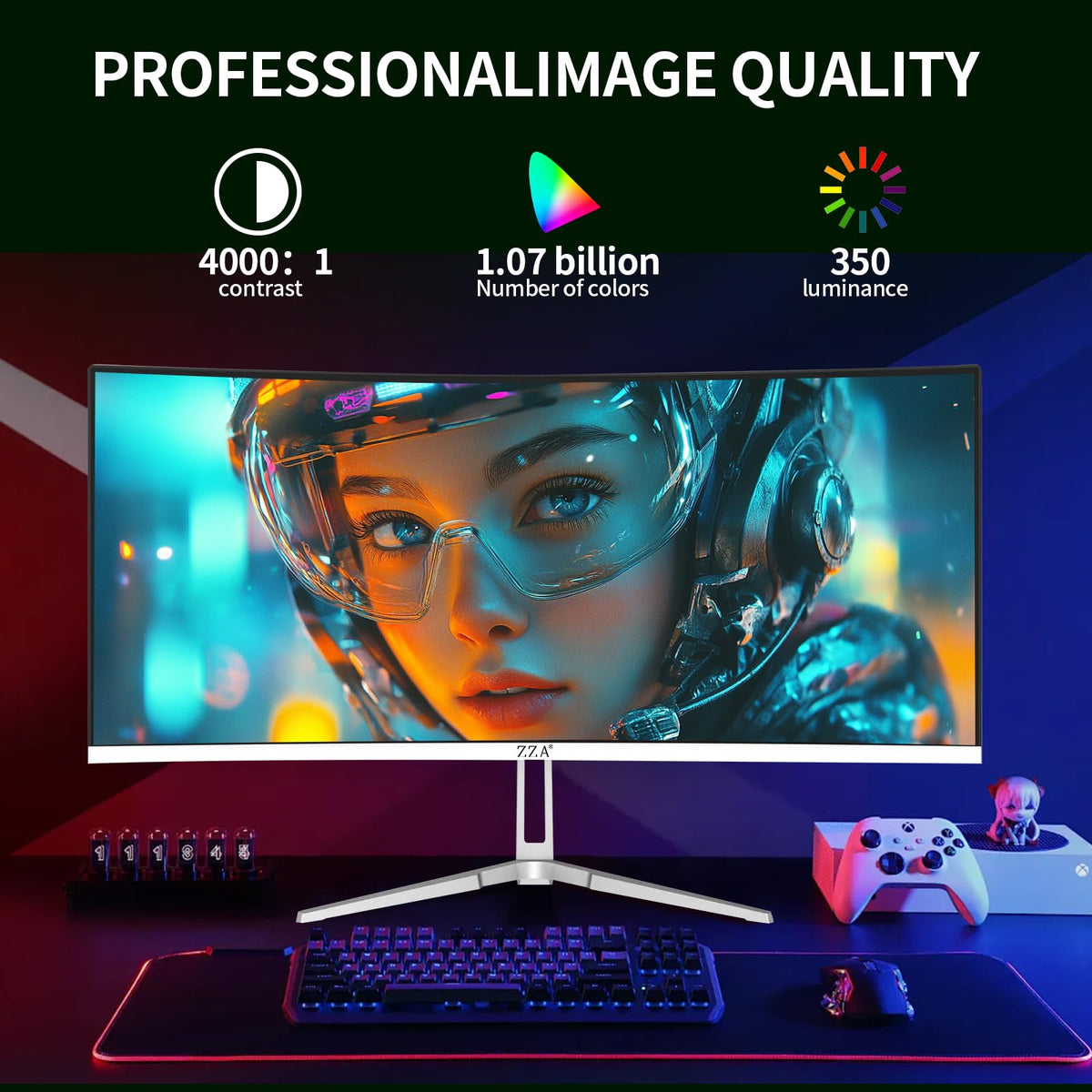34 Inch Curved 1500R WQHD 180hz VA Gaming Monitor Z182534