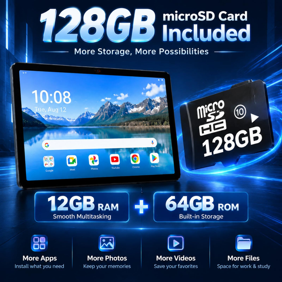 Android 15 Tablet 10.1 in 12GB RAM 64GB ROM B905