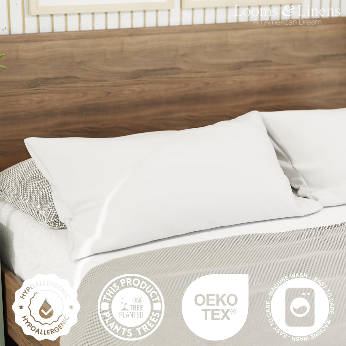 King Size Pillows Set of 2 20 x 36 Hypoallergenic Down Alternative Pillow Inserts G638