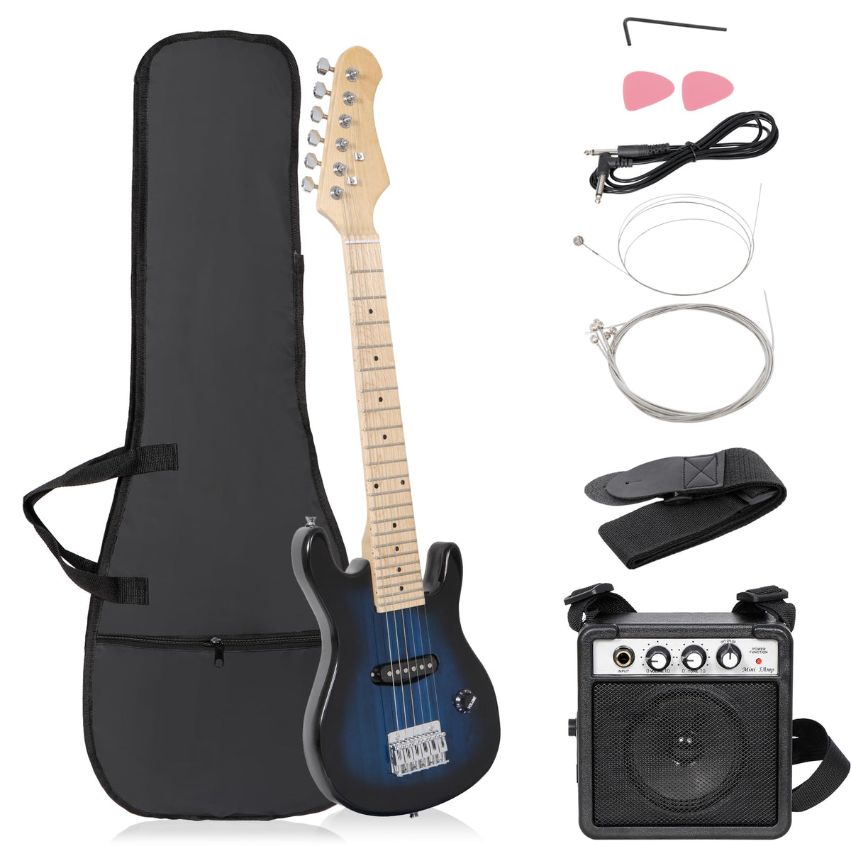 30 Inch Blue Electric Guitar Kit with Amplifier U584194