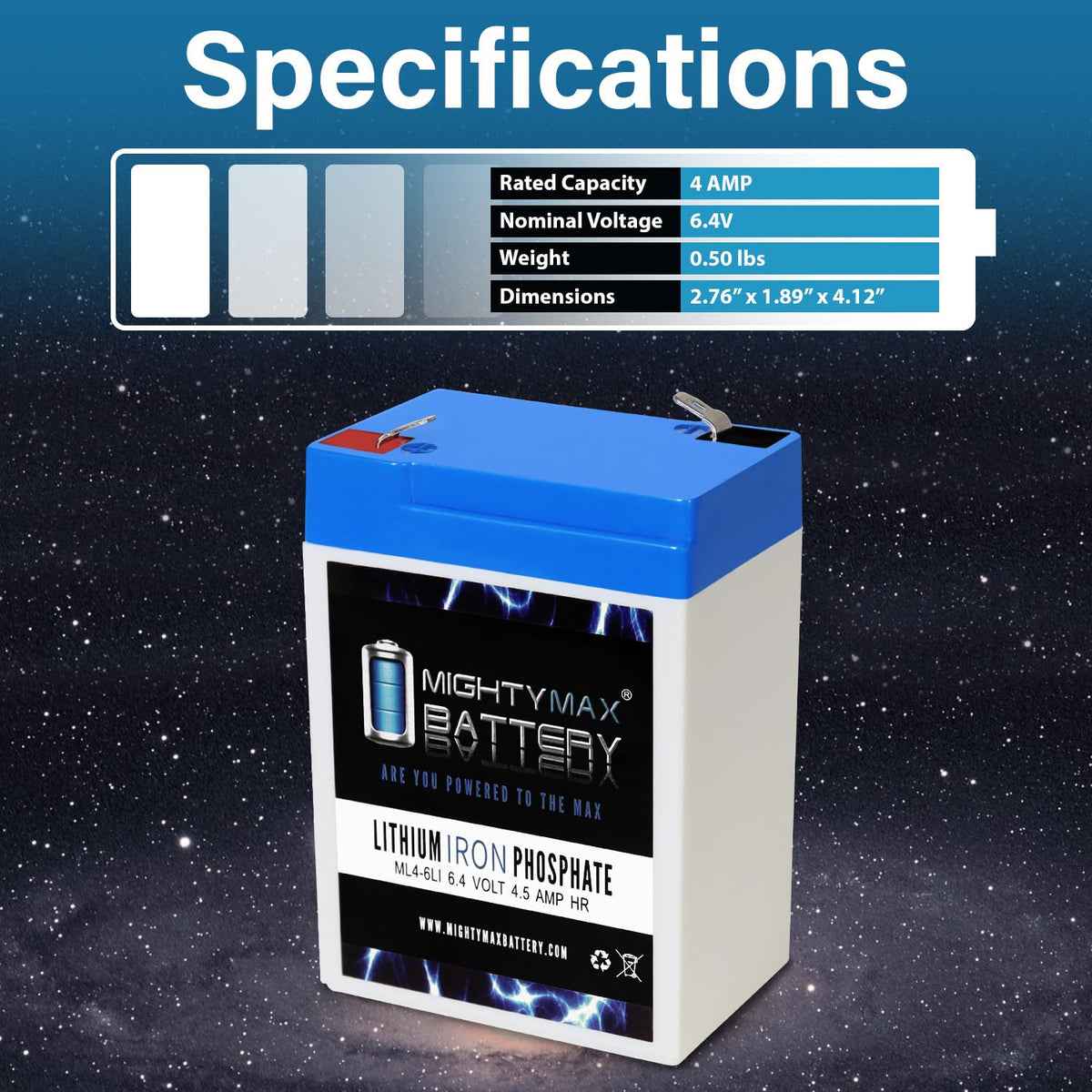 6V 4.5AH Lithium Replacement Battery K8445