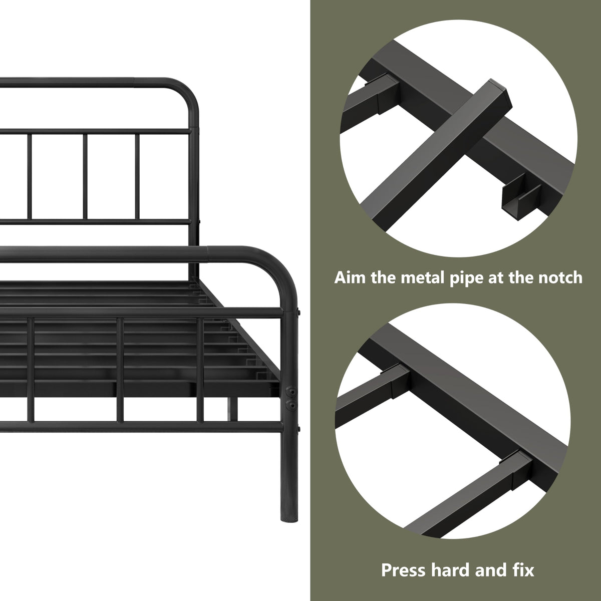 Queen Size Metal Bed Frame with Storage Space B65343