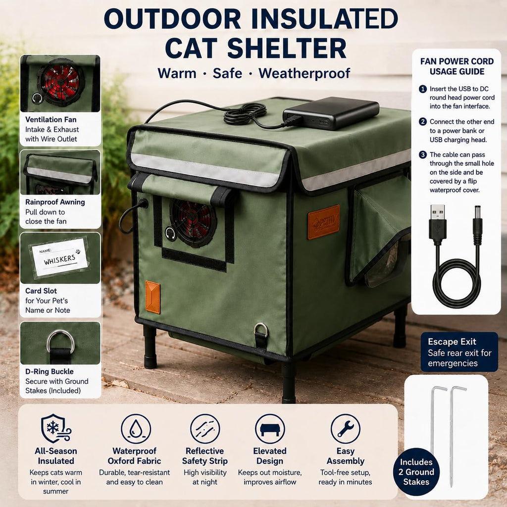 Waterproof Insulated Outdoor Cat House Y793
