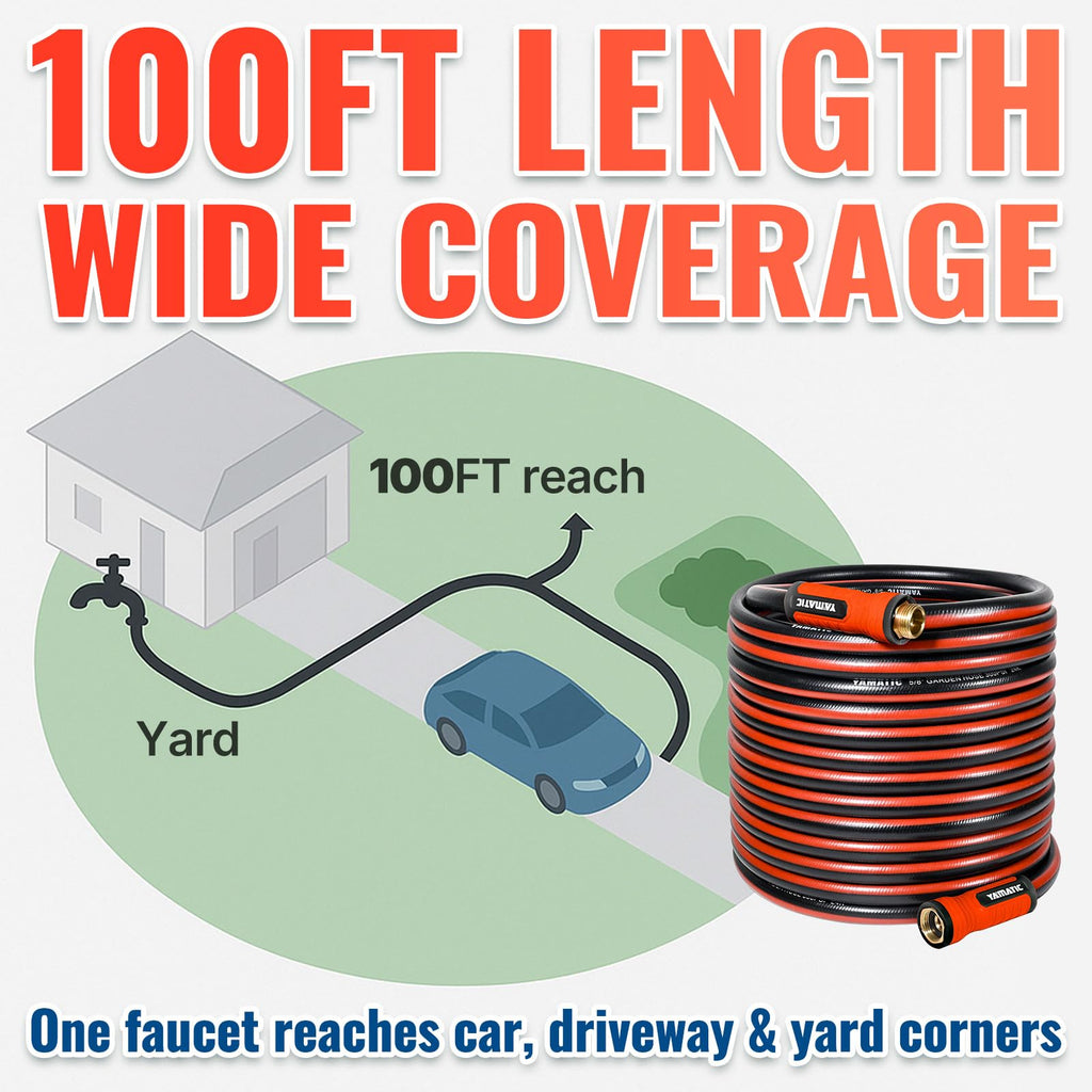 100ft Garden Hose 5/8in I.D. with Swivel Brass Handle S462