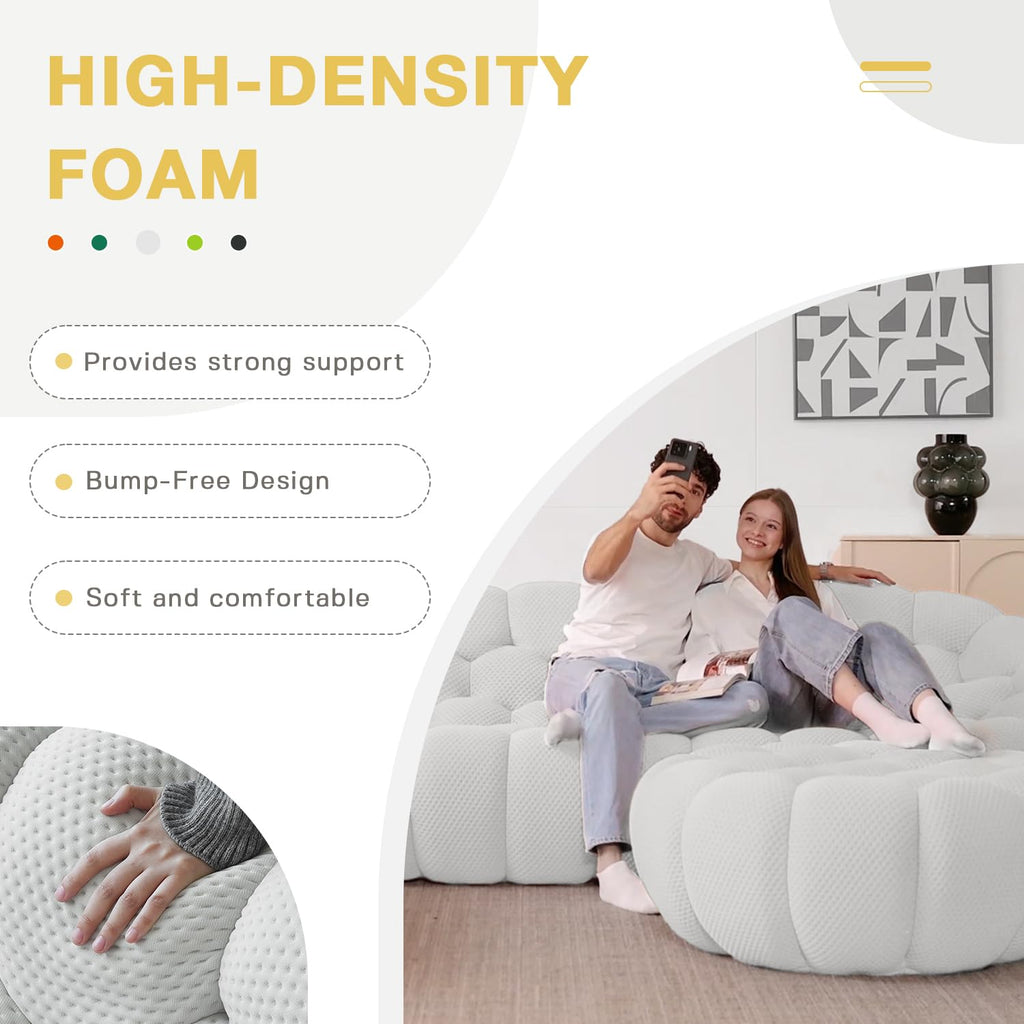 Light Gray Curved Upholstered Sofa Z9060