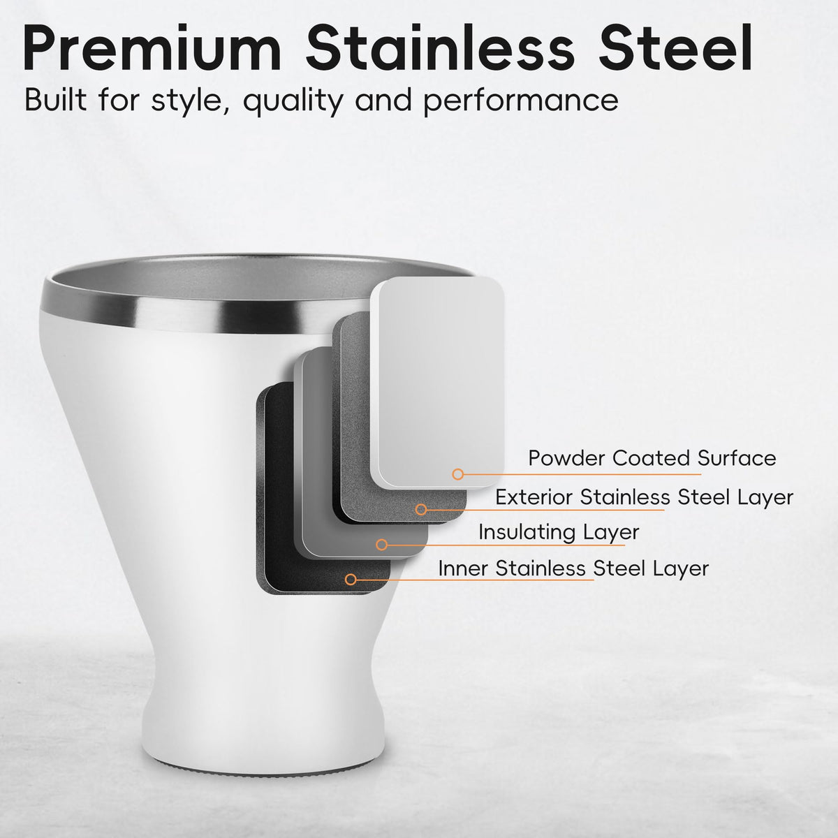 Stemless Insulated Martini Glass Set of 6 G128674