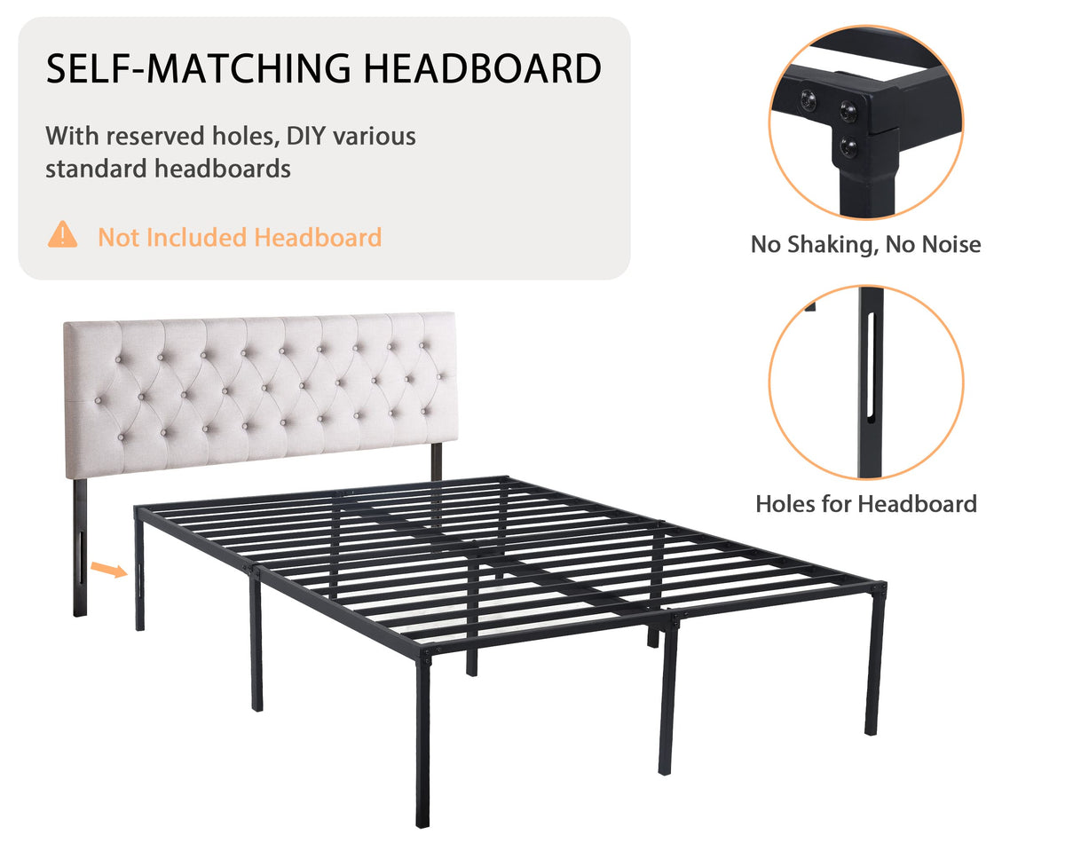 14 Inch Full Size Metal Bed Frame with Storage A685