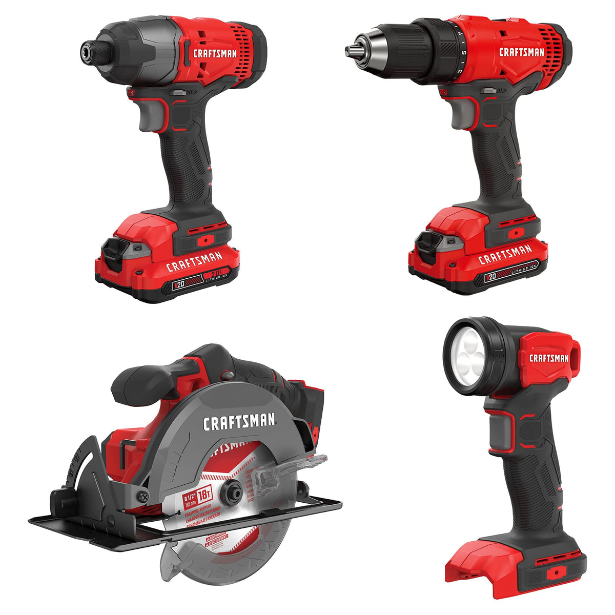Cordless Power Tool Kit with Circular Saw Impact Driver Drill S864