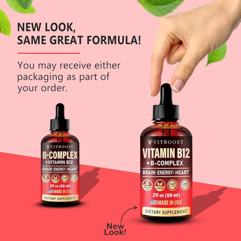 Vitamin B12 with B Complex 20000 mcg Vegan Raspberry Liquid Drops 2PK Y401