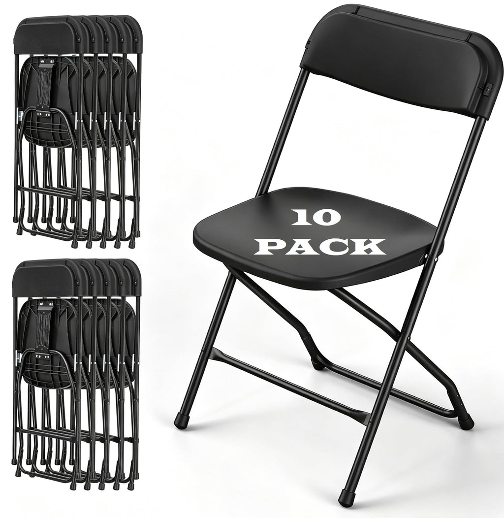 Black Plastic Folding Chairs T89387