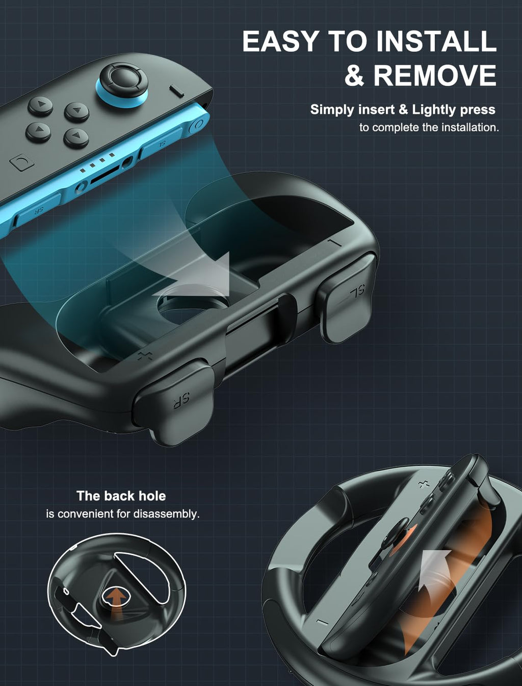 Joy-Con Grips & Steering Wheels Bundle I478