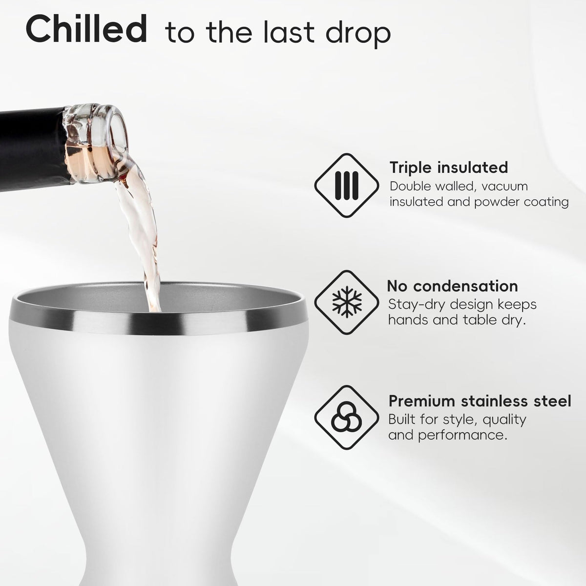 Stemless Insulated Martini Glass Set of 6 G128674