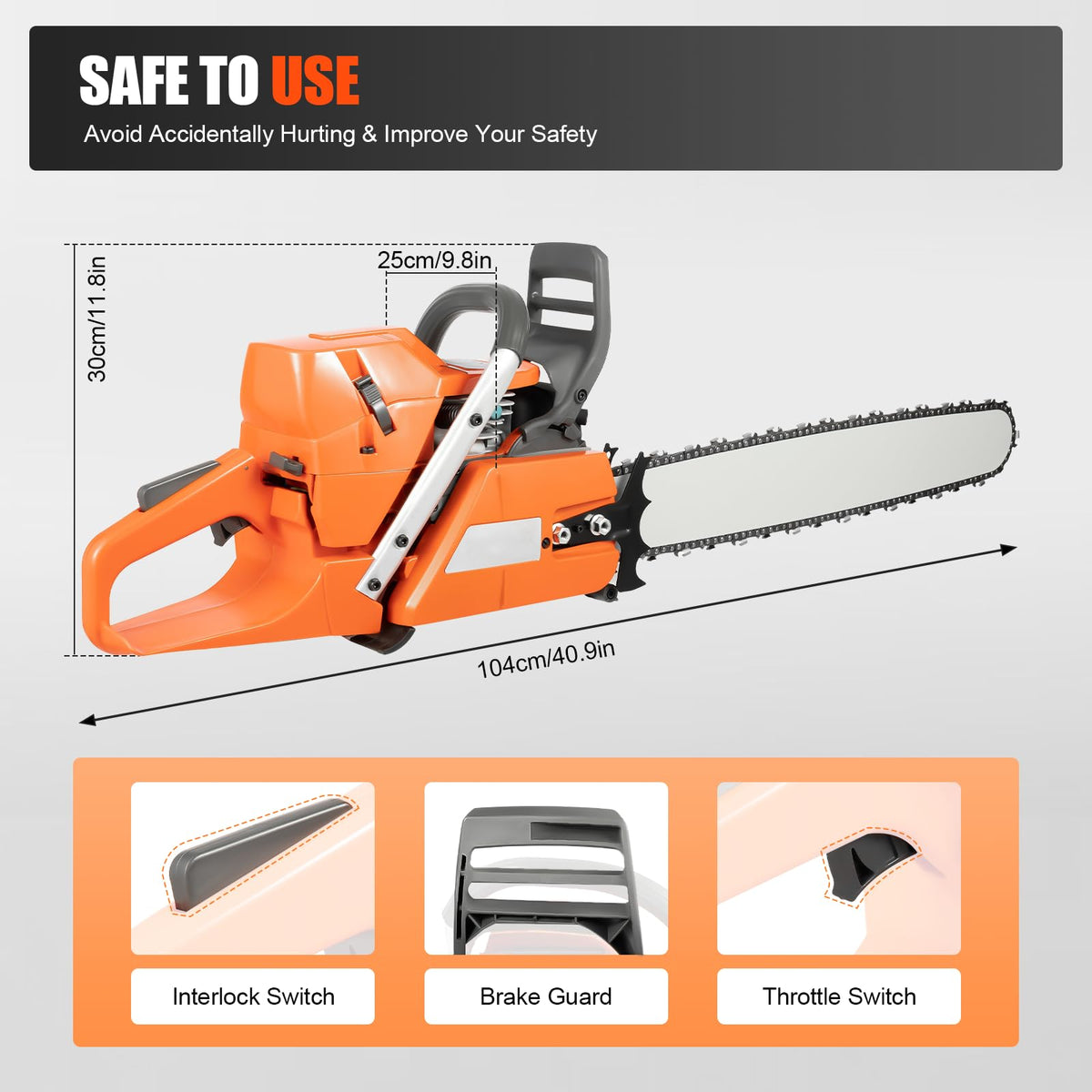 24'' 72CC 2-Stroke Gas Chainsaw S56104