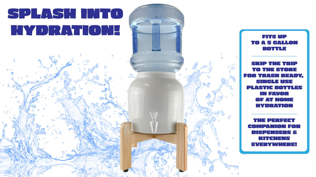 Natural Wood Water Dispenser Counter Stand C9030
