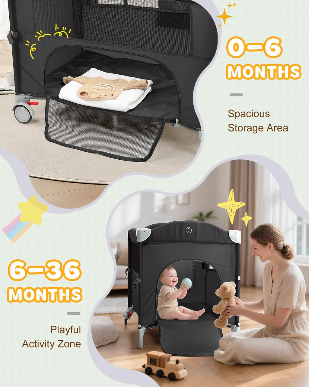 5 in 1 Bedside Bassinet U394