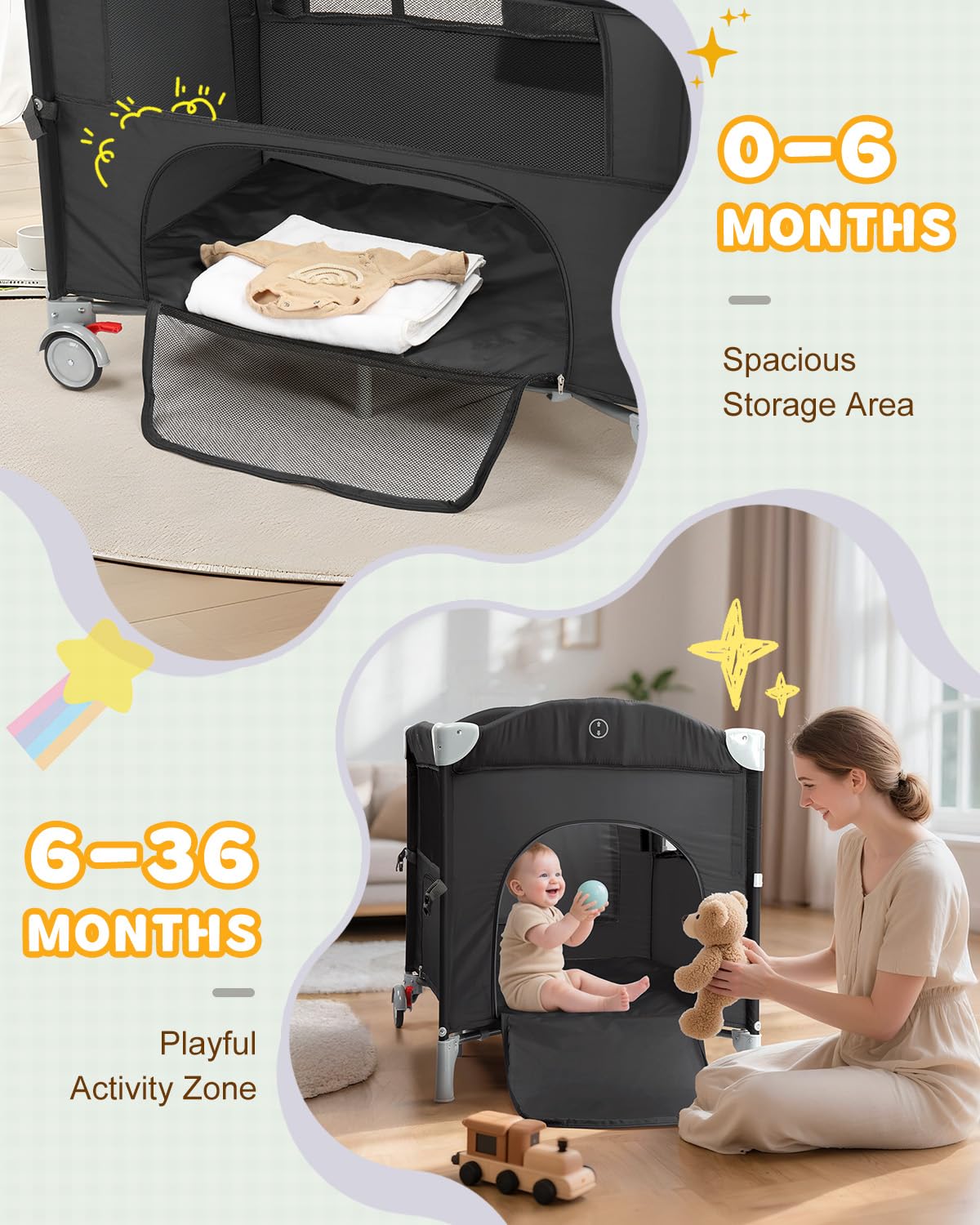 5 in 1 Bedside Bassinet U394