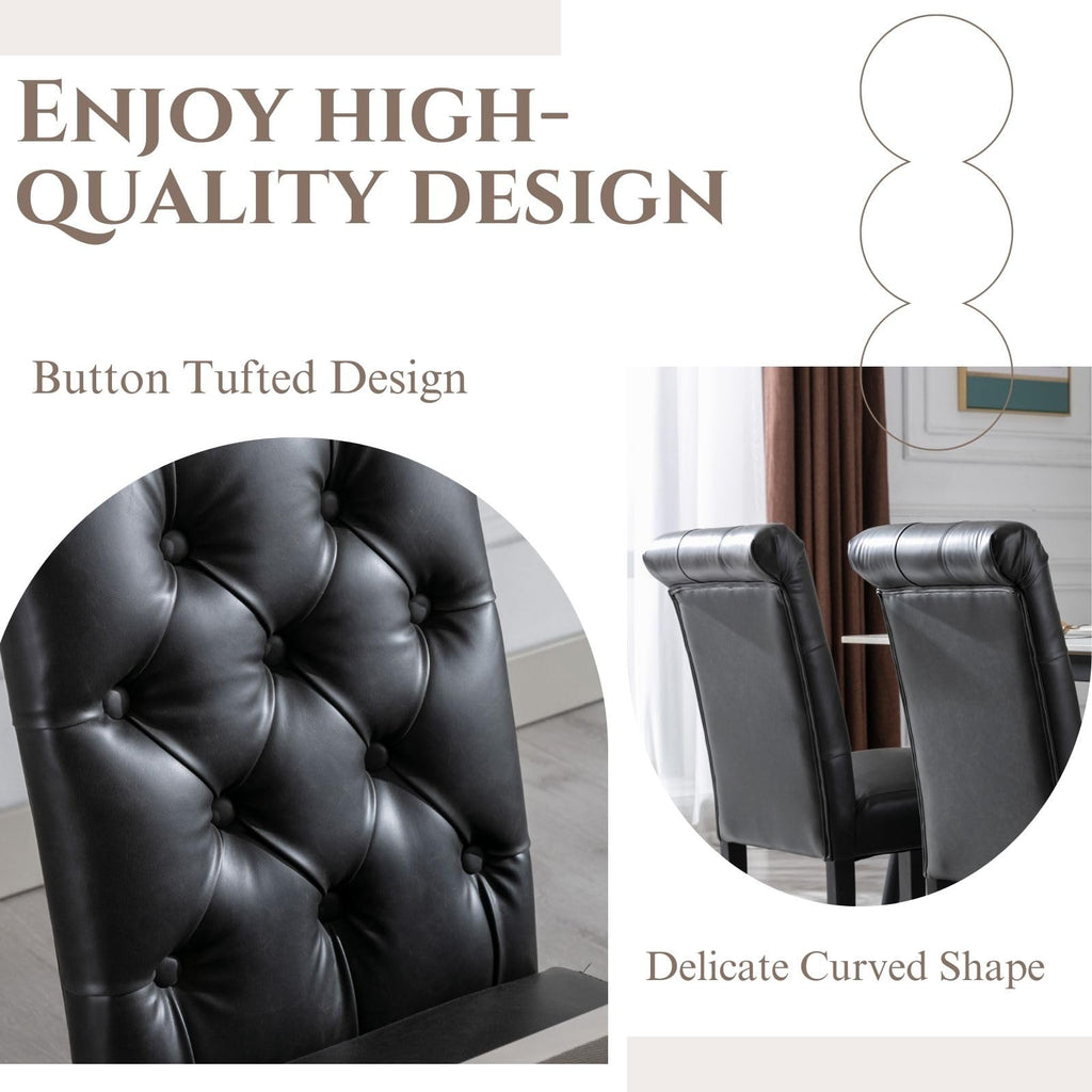 Black PU Leather Dining Chairs Set of 4 R30667