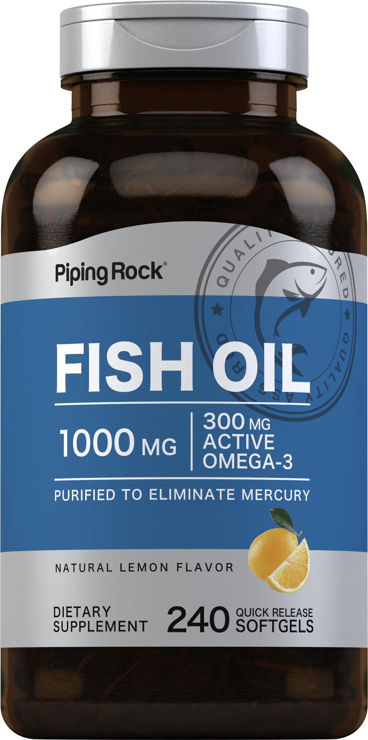 Fish Oil 1000mg 240 Softgels Omega-3 S956297