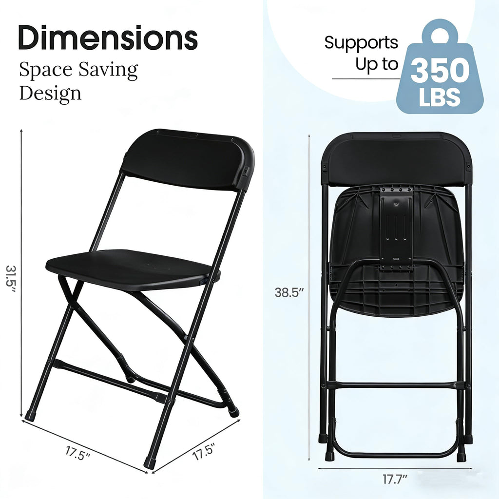 Black Plastic Folding Chairs T89387