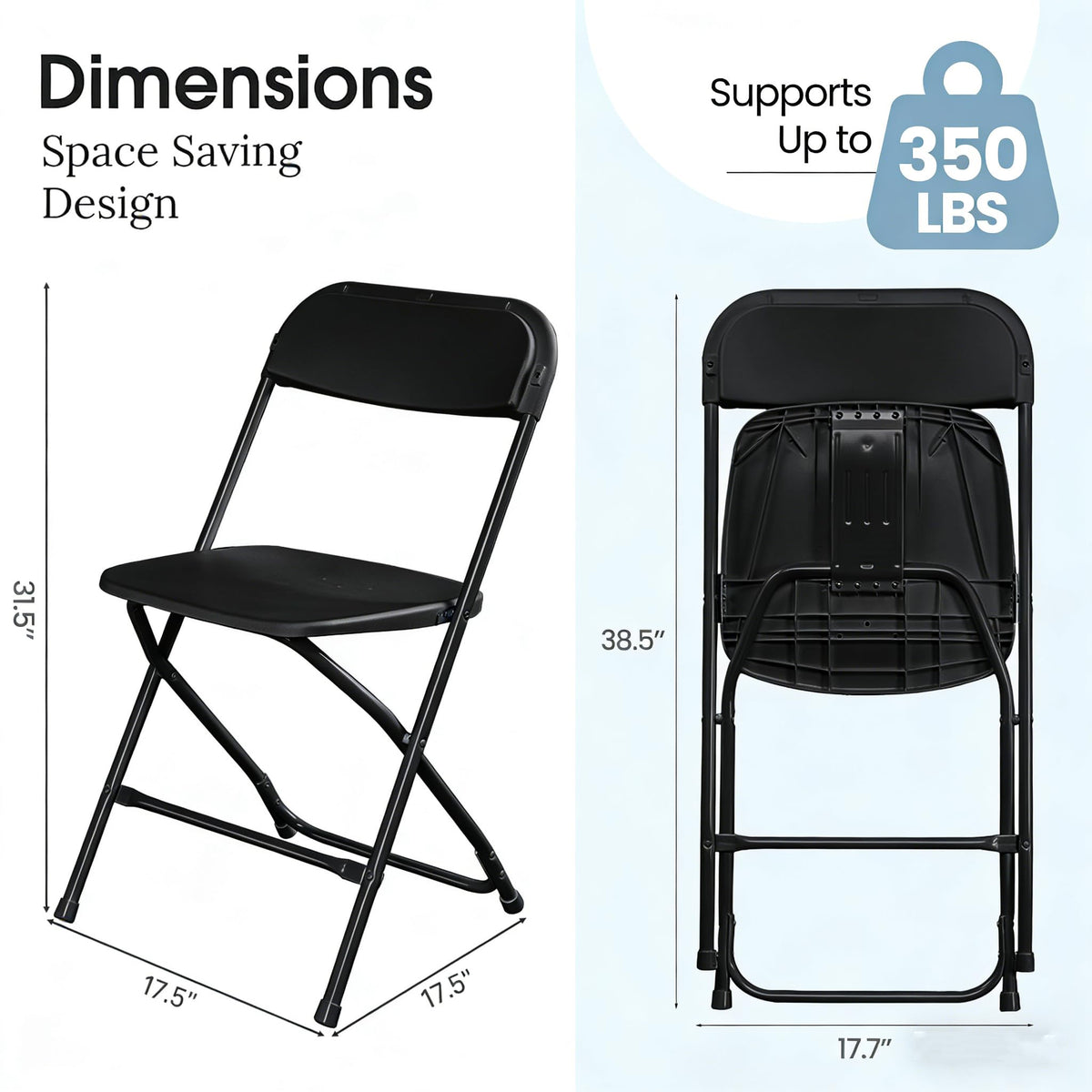 Black Plastic Folding Chairs T89387