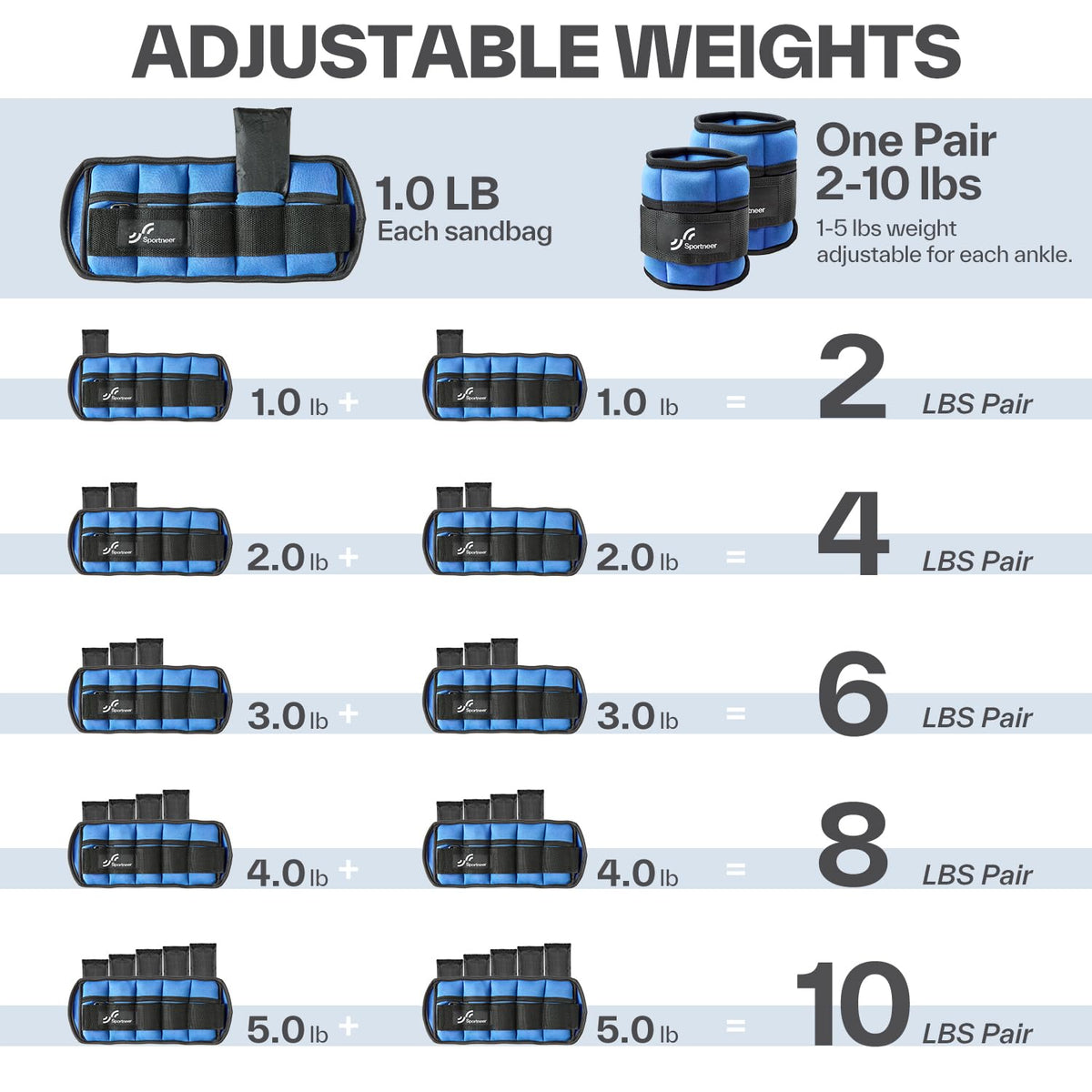 Adjustable Ankle Weights with Dumbbells H50866
