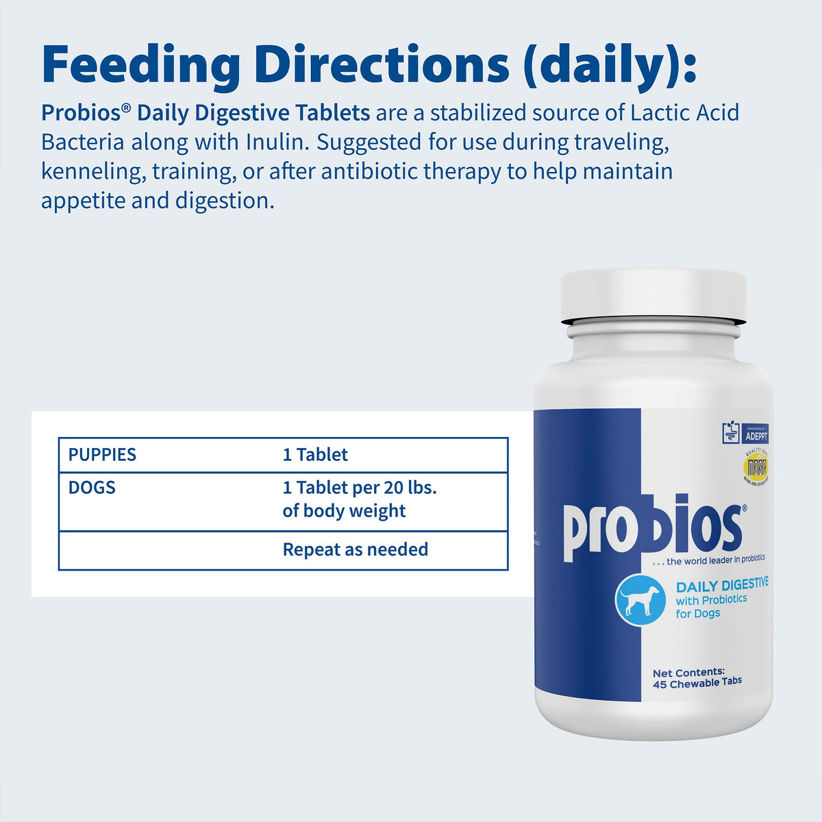Digestive Dog Tabs 45 chewable tablets H706951
