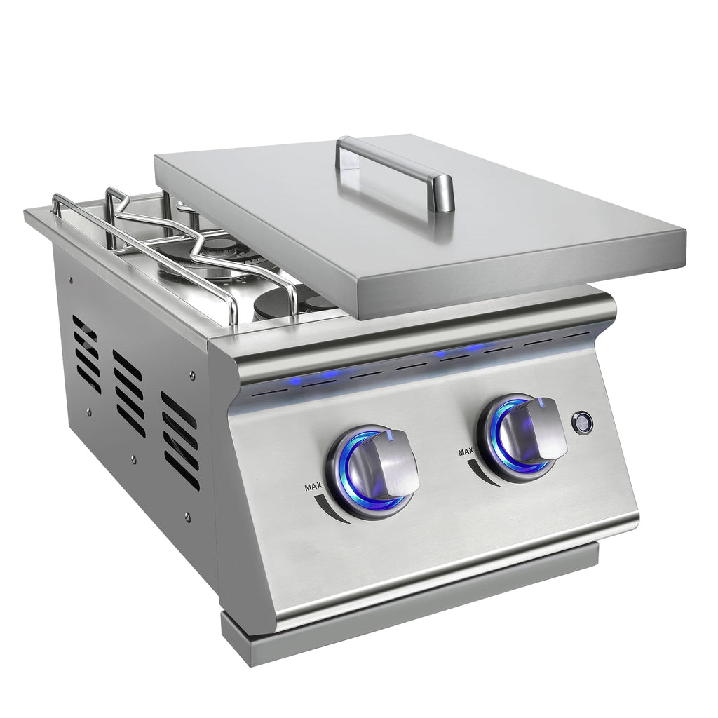 Double Grilling Side Burners 304 Stainless Steel 2 * 15,000BTU X6051