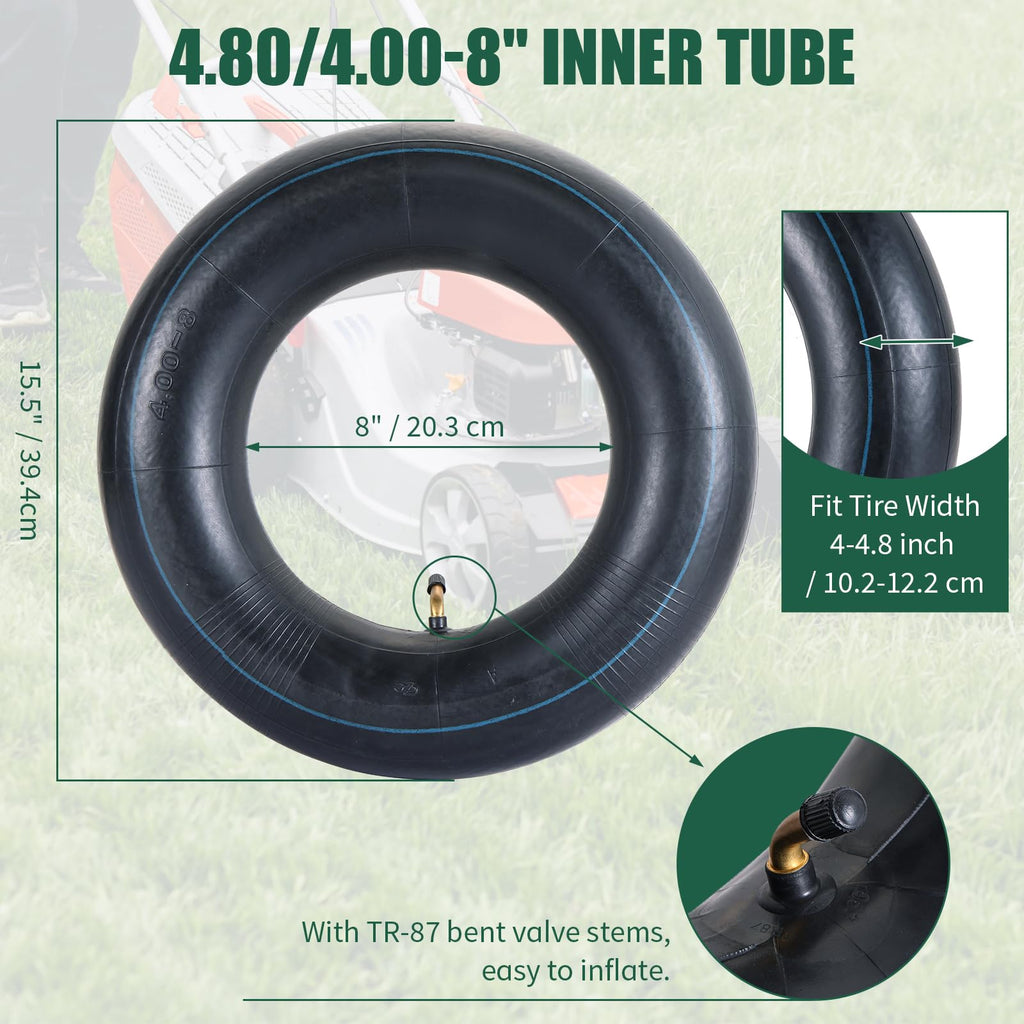 2Pcs 4.80/4.00-8 Inner Tubes with TR-87 Valve Stem L361