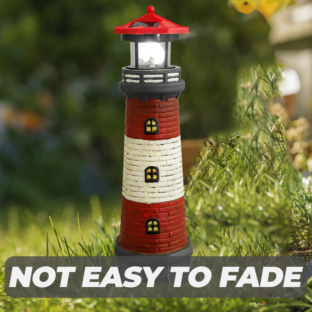 Solar Lighthouse Statue with Solar Light Waterproof Outdoor Decor B3050
