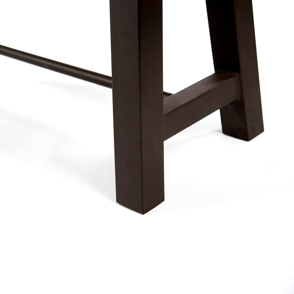 Acacia Wood Outdoor Bench with Metal Accents O978