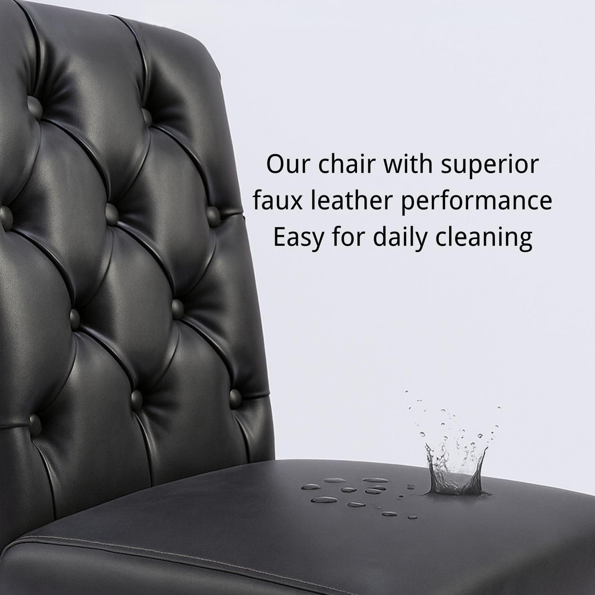 Black PU Leather Dining Chairs Set of 4 R30667