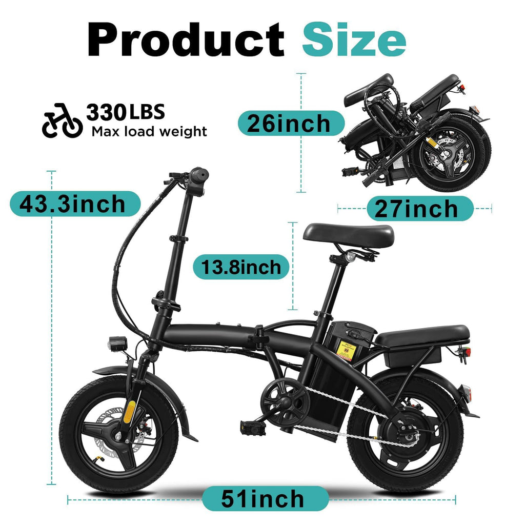 Electric Bike 1200W Peak Motor 20-28MPH 32 Miles Range Removable Battery Q219080