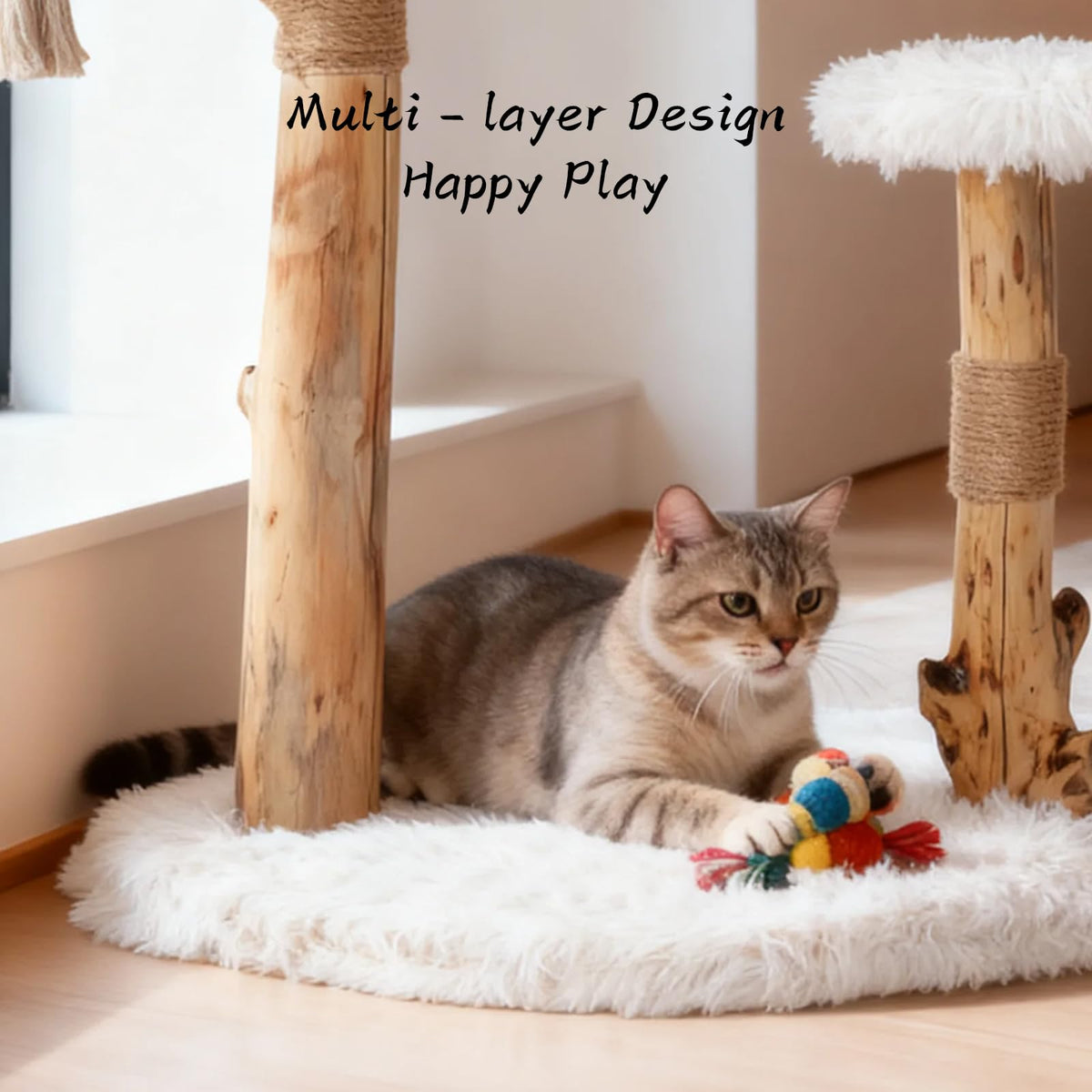 Modern Cat Tree Tower with Sisal Scratching Post Z89353