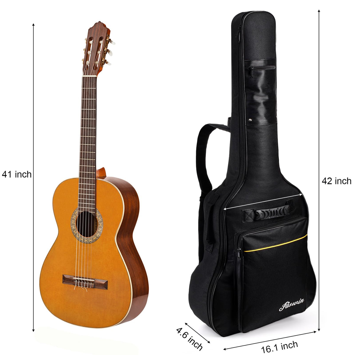 41 Inches Acoustic Guitar Bag Black D307