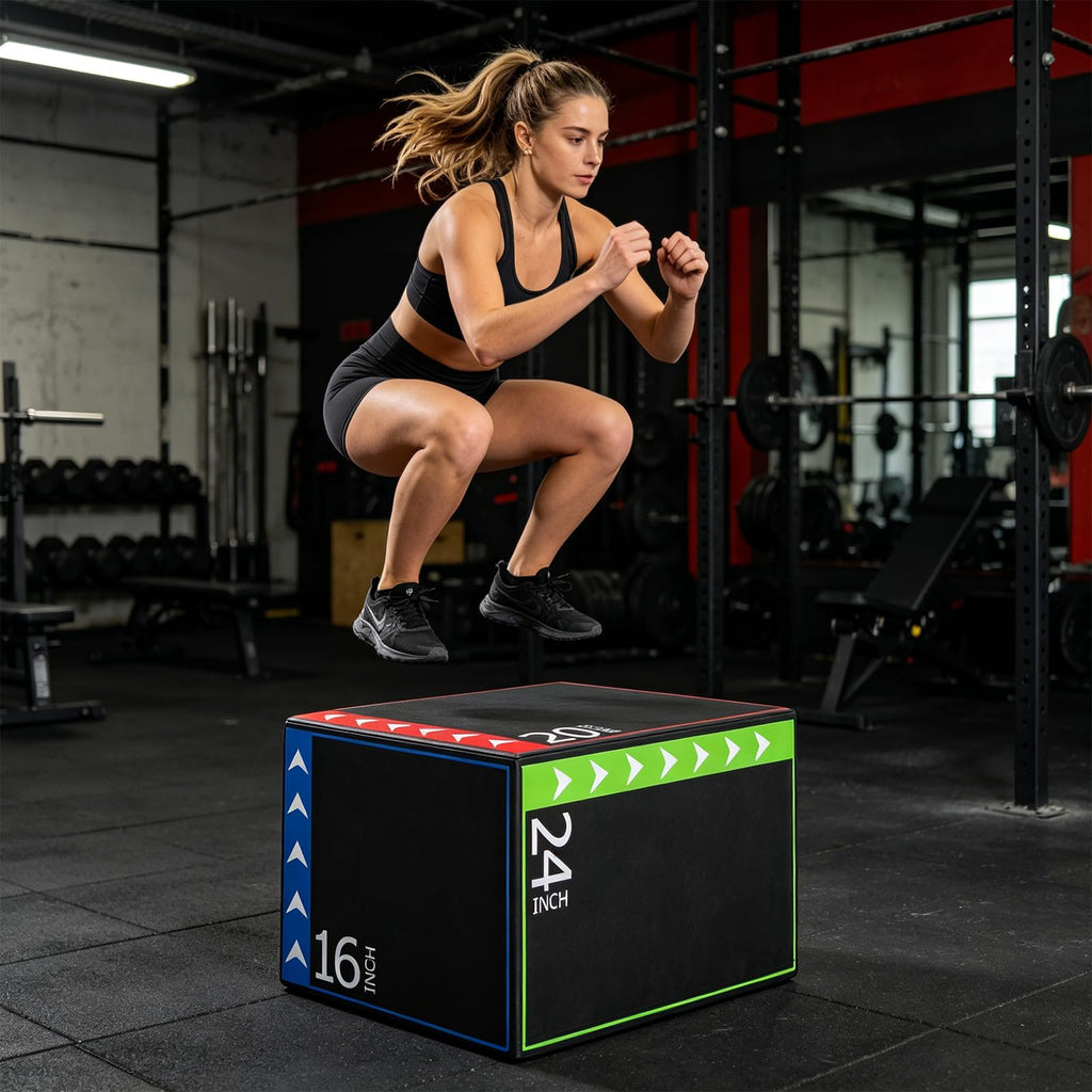 3 in 1 Plyometric Jump Box 16/20/24 Inch Soft Foam M696