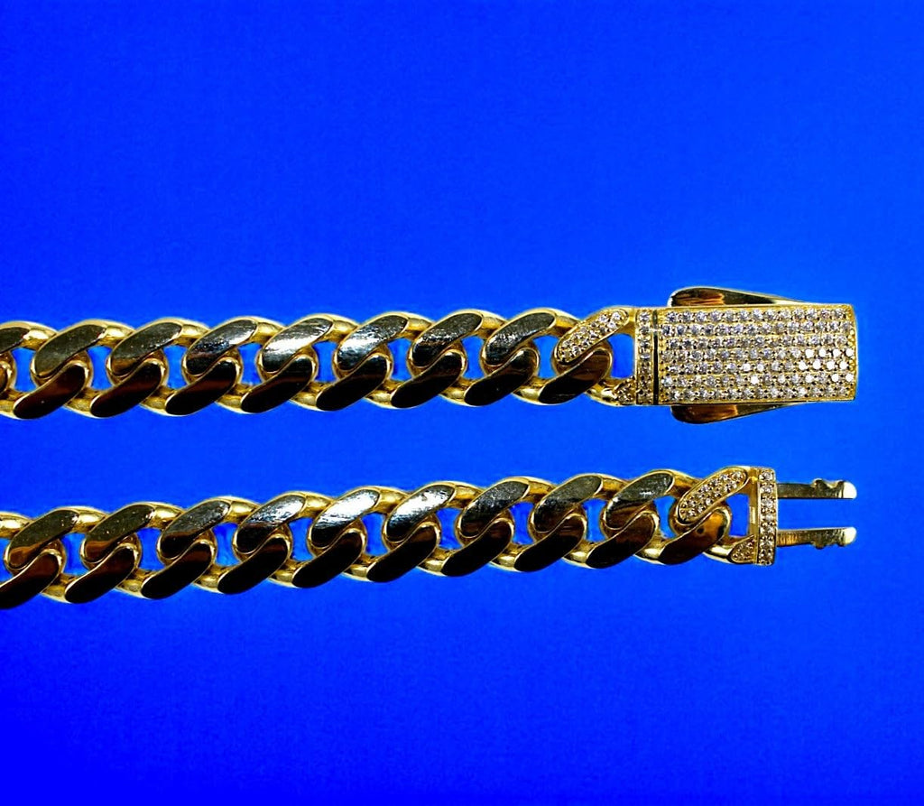 14K Yellow Gold Cuban Link Chain Necklace M348