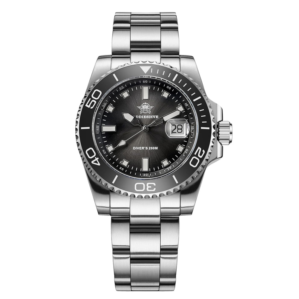 41 MM Mens Dive Watch Quartz Movement 200 M Waterproof Luminous Analog Gradient Dial W589