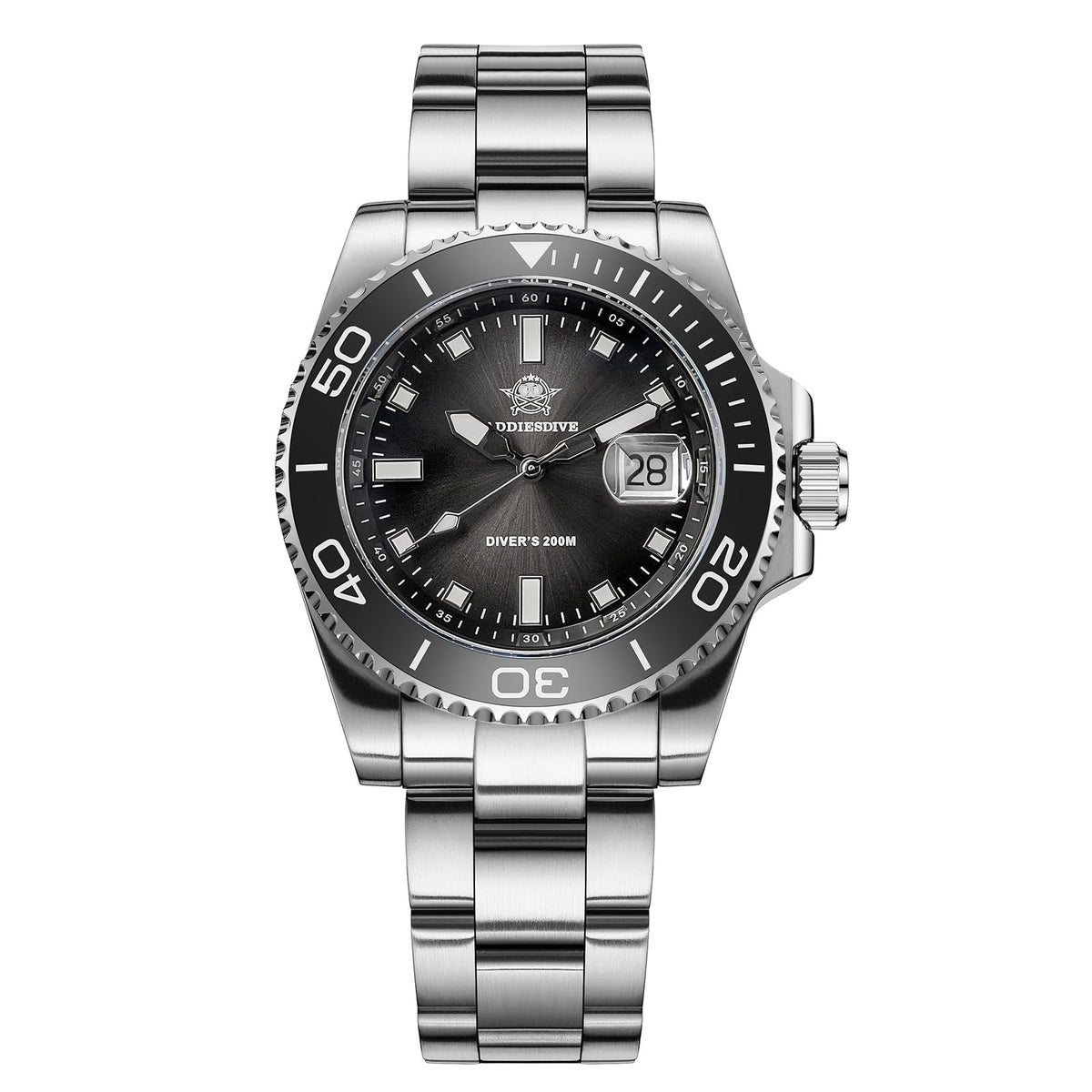41 MM Mens Dive Watch Quartz Movement 200 M Waterproof Luminous Analog Gradient Dial W589