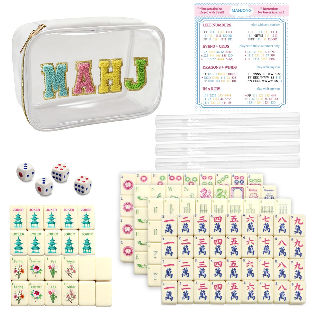 Mini Mahjong Set with 166 White Tiles W14879