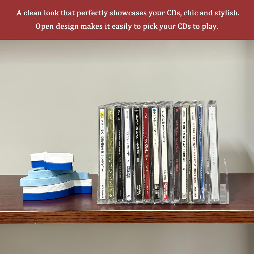 2 Pcs Clear Acrylic CD Holder L5214