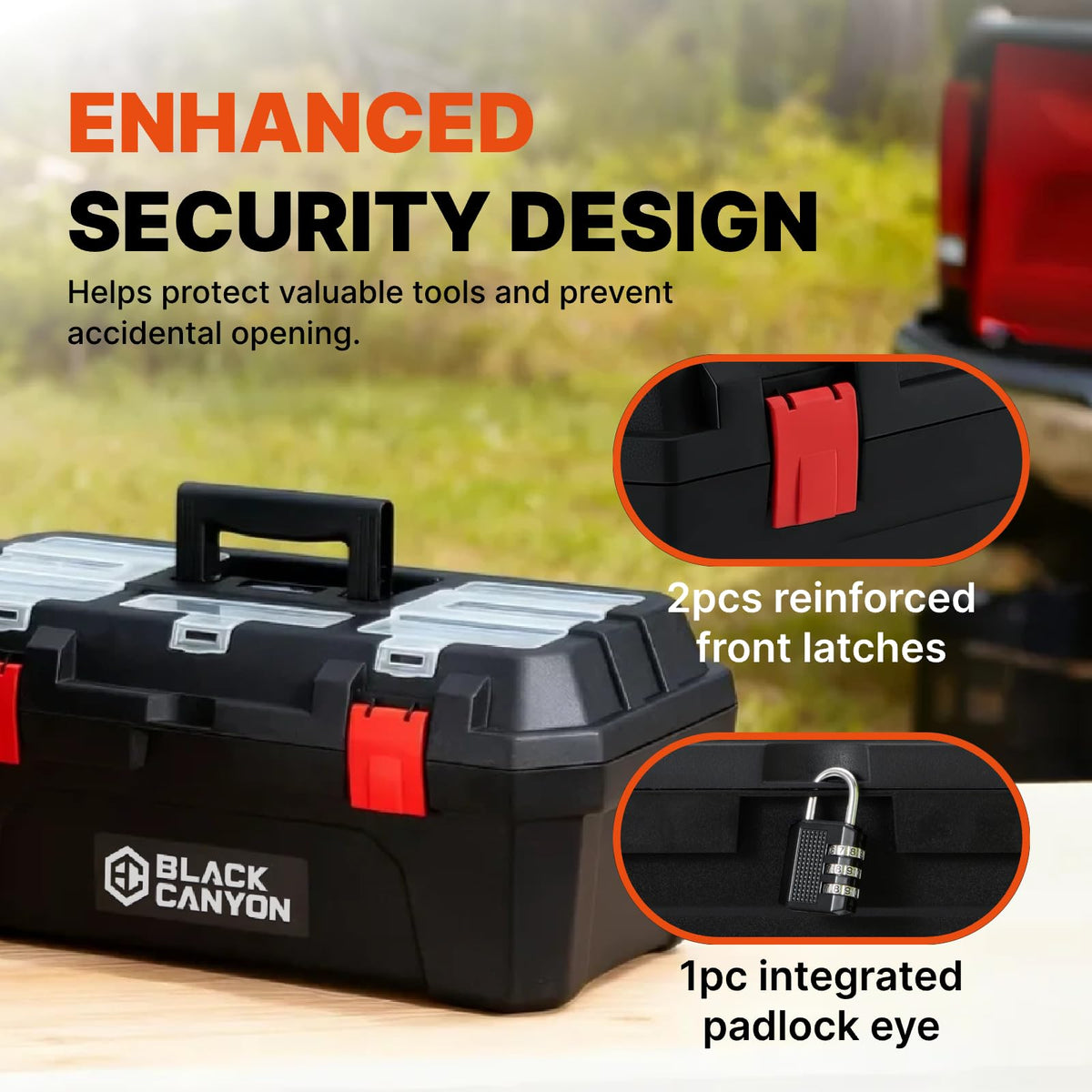 19 Inch Plastic Portable Tool Box with Handle D19868