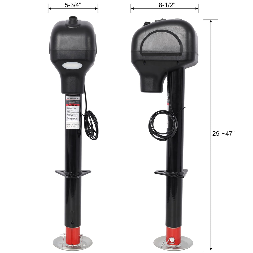 3500LBS Electric Tongue Jack with LED Work Light X784