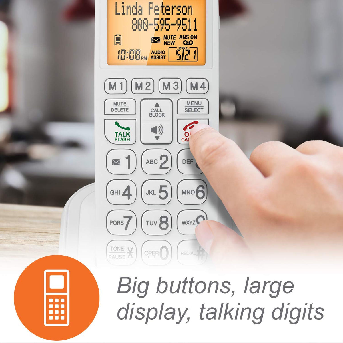 Corded/Cordless Phone System with Big Buttons and Large Display B235