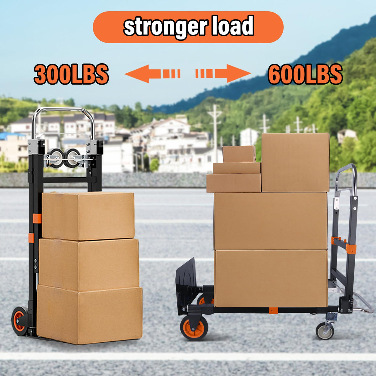 3 in 1 Folding Hand Truck 500lbs Capacity X910655