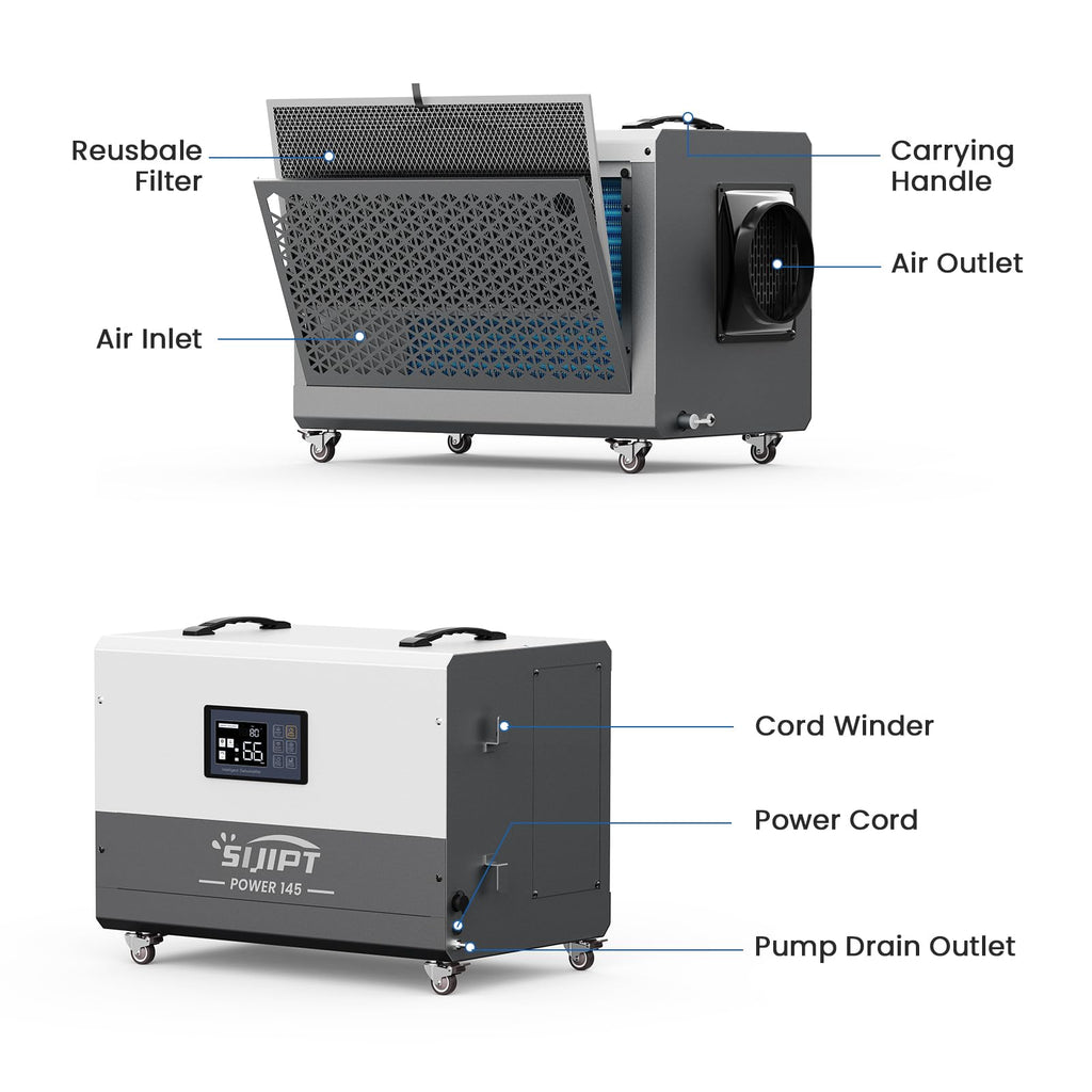 145 Pints Commercial Dehumidifier with Pump & Drain E169939