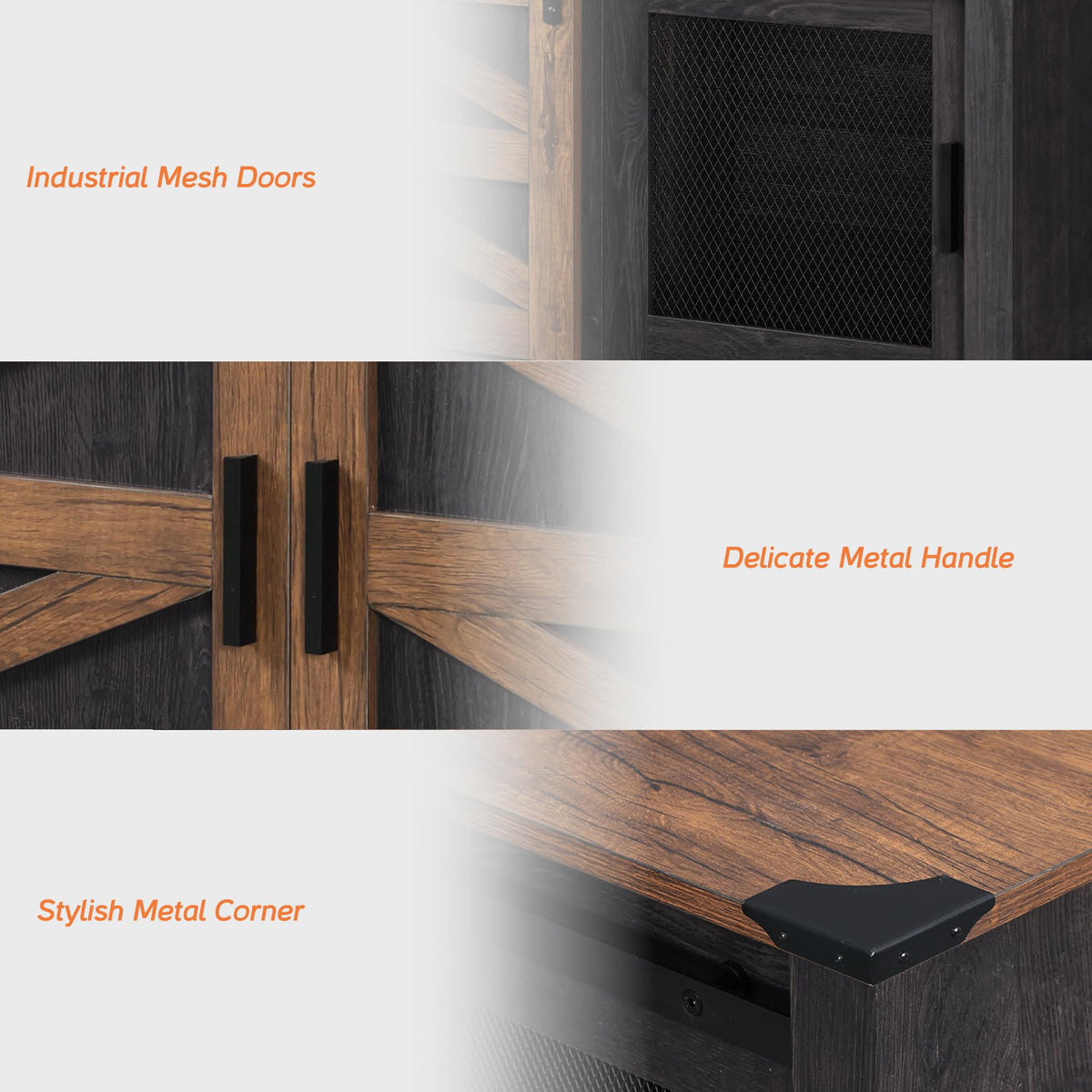 Dark Walnut Black Entertainment Center F3119