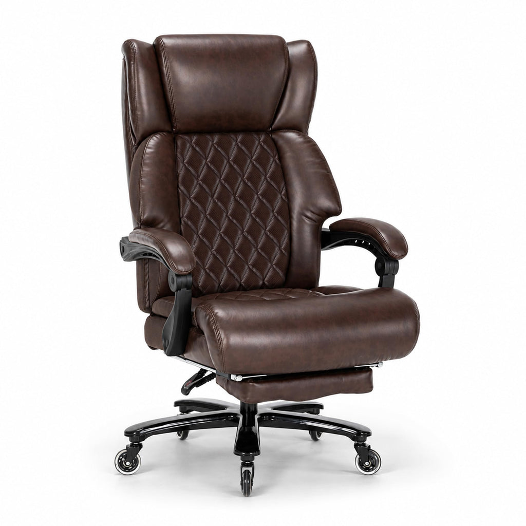 Brown Heavy Duty Reclining Executive Office Chair with Footrest H872686